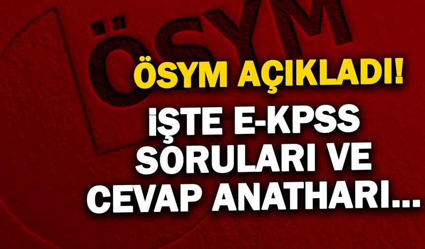 2026-EKPSS Soruları ve Cevap Anahtarı Erişime Açıldı!