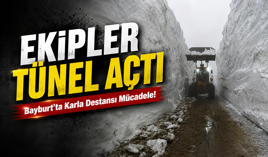 Bayburt’ta Karla Destansı Mücadele! Ekipler Tünel Açıyor