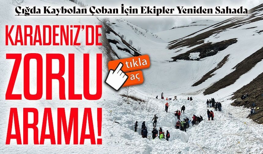 Artvin’de Çığda Kaybolan Çoban İçin Arama Yeniden Başladı