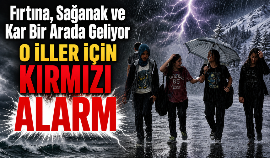 Türkiye Genelinde Alarm! Fırtına, Sağanak ve Kar Bir Arada Geliyor