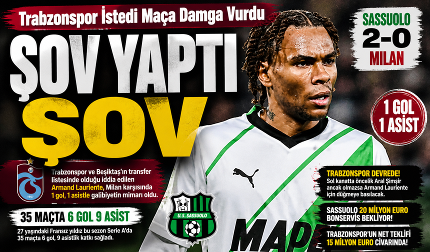 Trabzonspor’un Radarındaki Yıldız Parladı! Lauriente Şov Yaptı