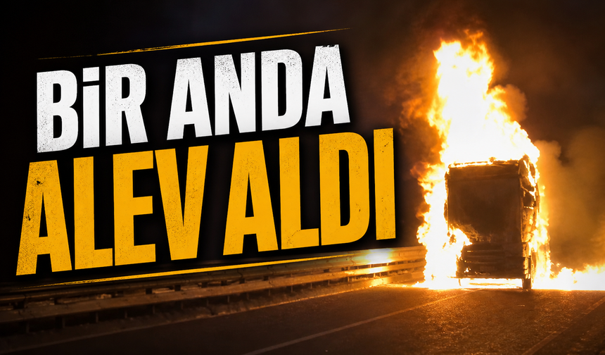 Görele’de Seyir Halindeki TIR Alev Alev Yandı