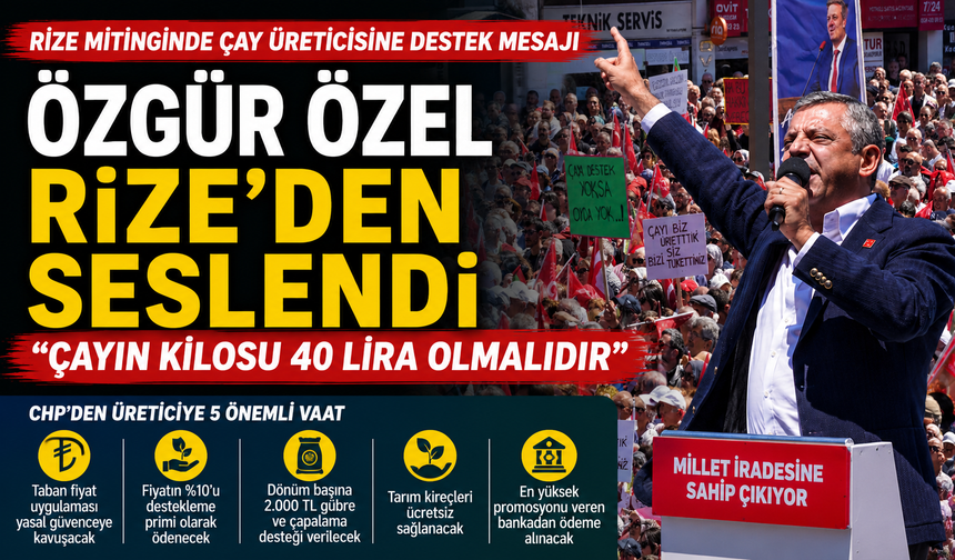 Özgür Özel Rize’den Seslendi: “Çayın Kilosu 40 Lira Olmalıdır”