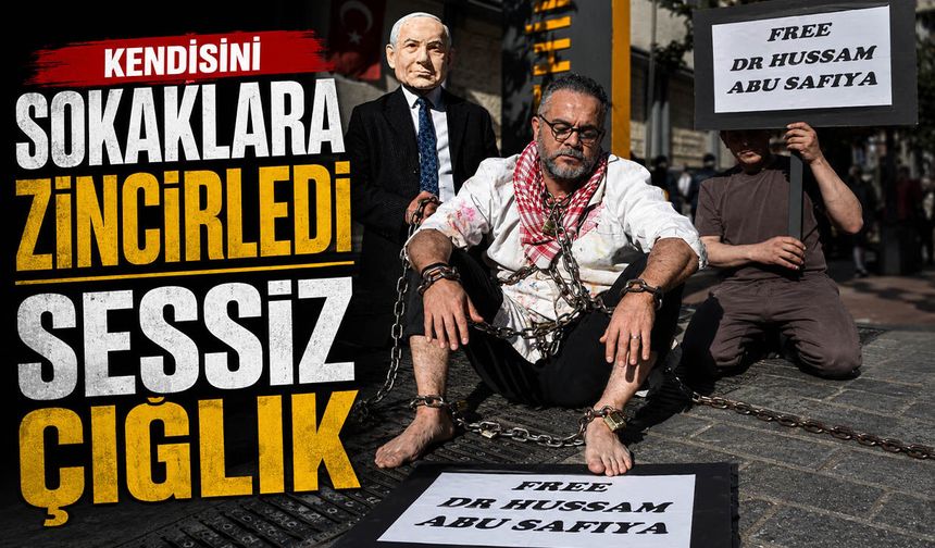 Sanatçı Kemal Sağlam Gazze’deki Ablukayı Zincirlerle Anlattı Vatandaşlar İlgiyle İzledi