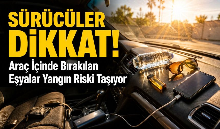 Sürücüler Dikkat: Araç İçinde Bırakılan Eşyalar Yangın Riski Taşıyor