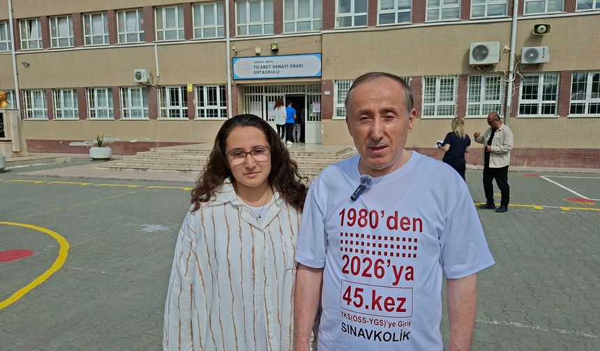 Samsun'da 63 yaşındaki Adem Topçuoğlu 45. kez üniversite sınavına girdi