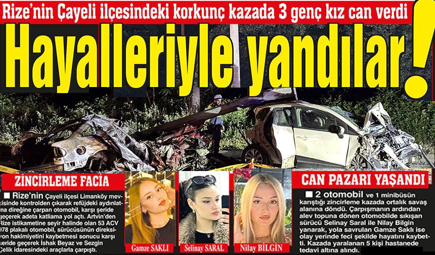 Rize'de 3 kişini hayatını kaybettiği, 4 kişinin ise yaralandığı kaza yeri havadan görüntülendi