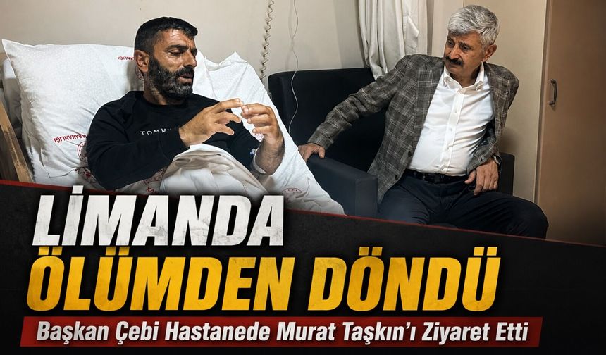 Araklı Liman Kooperatifi Başkanı Tekneden Kayalıklara Düştü;  Başkan Çebi Taşkın’ı Ziyaret Etti