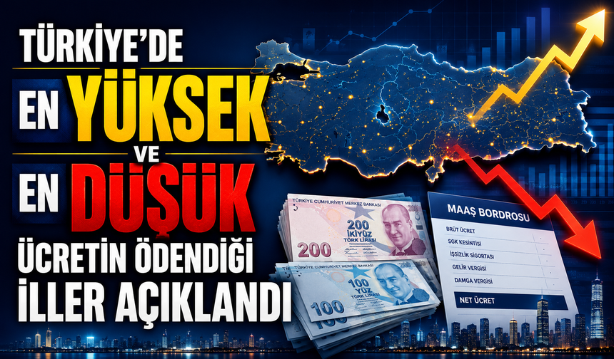 Türkiye’de En Yüksek ve En Düşük Ücretin Ödendiği İller Açıklandı