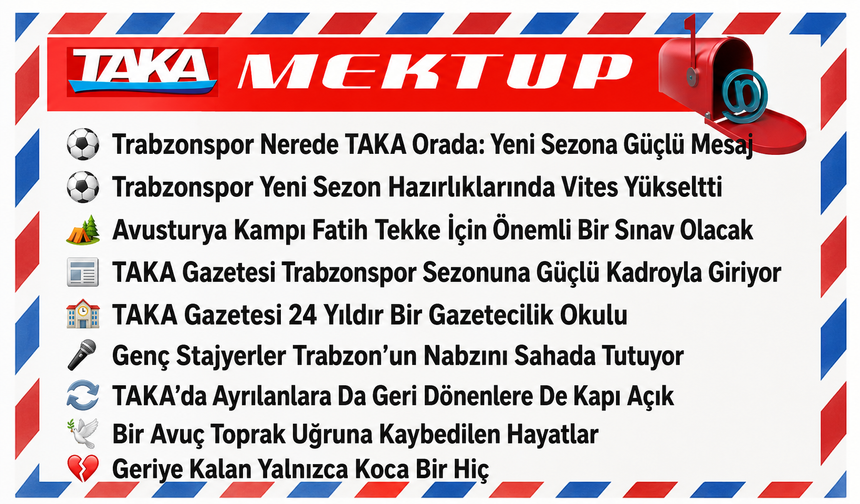 Trabzonspor Yeni Sezona Hazırlanıyor, TAKA Gazetesi Sahaya İniyor