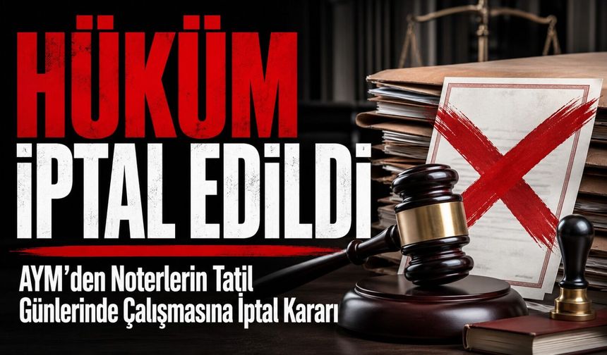 AYM’den Noterlerin Tatil Günlerinde Çalışmasına İptal Kararı