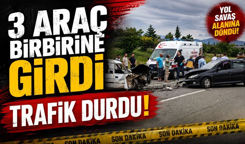 Vakfıkebir’de Zincirleme Trafik Kazası: 3 Otomobil Çarpıştı, 8 Kişi Yaralandı