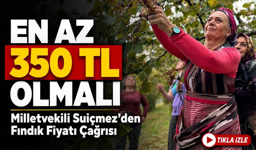 Yeni Parti'li Trabzon Milletvekili Sibel Suiçmez’den Fındık Fiyatı Çağrısı: “en Az 350 Tl Olmalı”
