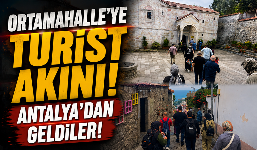 Antalya’dan Akçaabat’a geldiler: Ortamahalle’nin tarihi sokaklarını keşfettiler