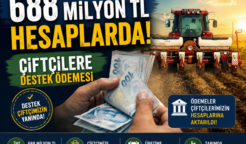 Çiftçilere 688 Milyon TL Destek: Ödemeler Hesaplara Yatıyor