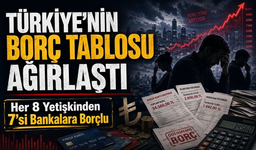 Türkiye’nin Borç Tablosu Ağırlaştı: Her 8 Yetişkinden 7’si Bankalara Borçlu
