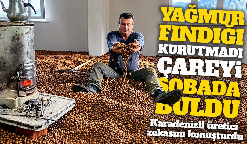 Karadenizli Üretici Zekasını Konuşturdu; Yağmur Fındığı Kurutmadı, Çareyi Sobada Buldu