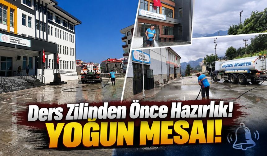 Akçaabat Belediyesi ekipleri okulları yeni eğitim yılına hazırlıyor