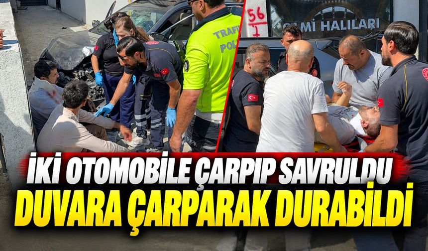 Samsun’da zincirleme kaza: Savrulan otomobil duvara çarptı, 3 yaralı