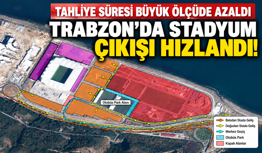 Trabzon’da Stadyum Trafiğine Yeni Düzenleme: Tahliye Süresi 65 Dakikaya Düştü