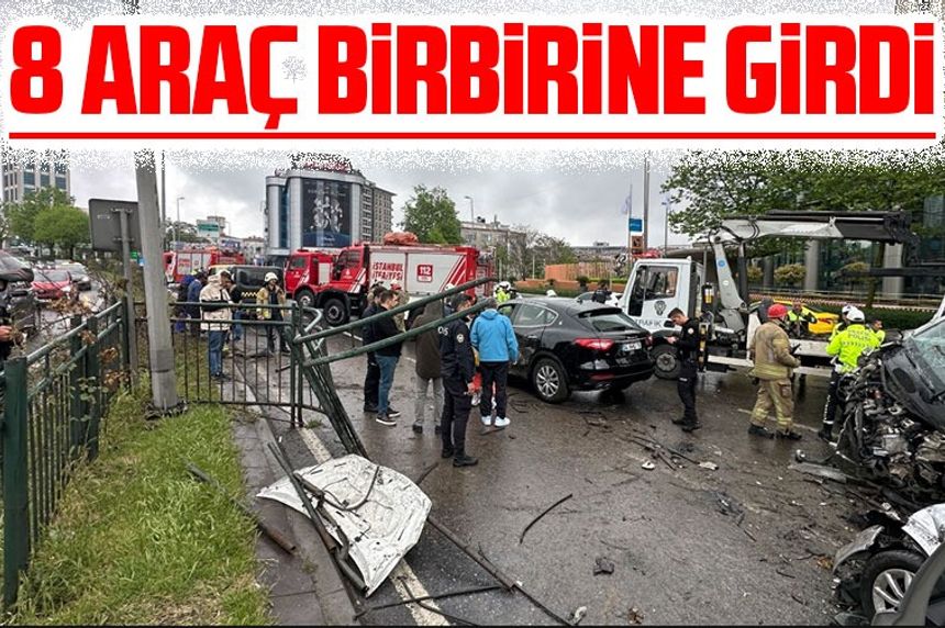Beşiktaş’ta zincirleme kaza; 8 araç birbirine girdi