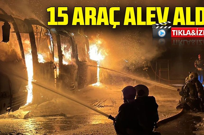 Kocaeli'de Isuzu Servis Otoparkında Yangın: 15 Araç Alev Aldı