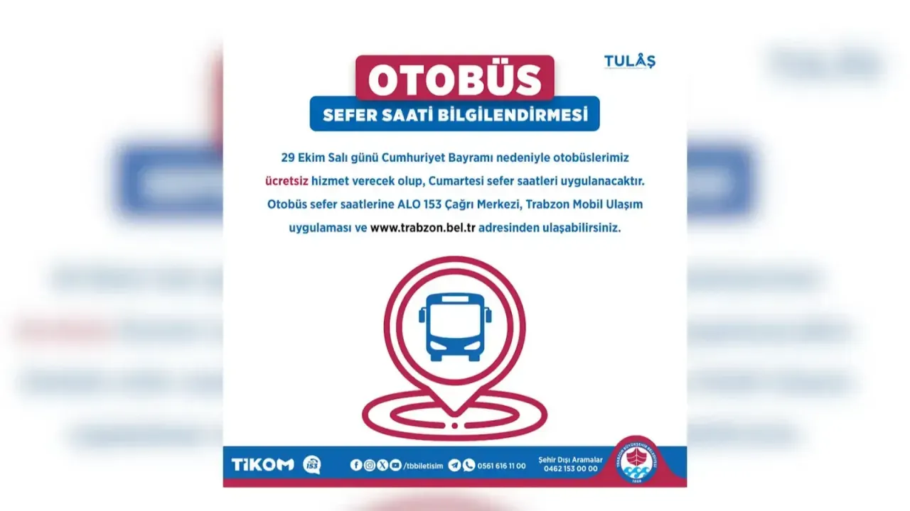 Otobus Saatleri 29 Ekimde Degisecek