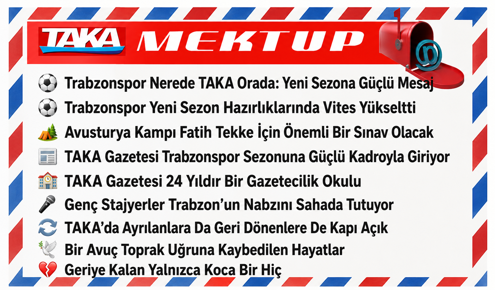 Trabzonspor Yeni Sezona Hazırlanıyor, TAKA Gazetesi Sahaya İniyor