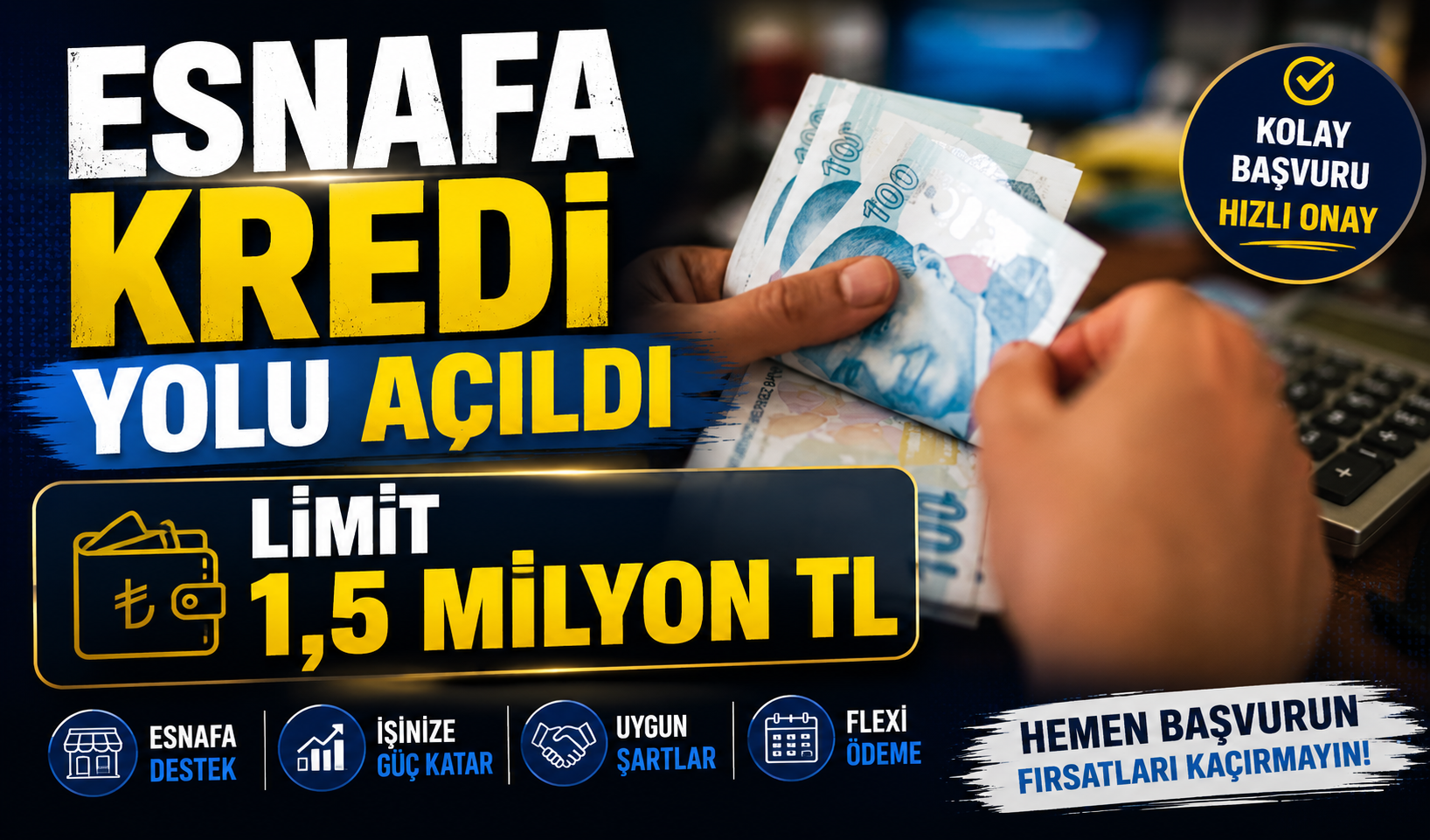 Vergi ve SGK Borcu Olan Esnafa Kredi Yolu Açıldı: Limit 1,5 Milyon TL