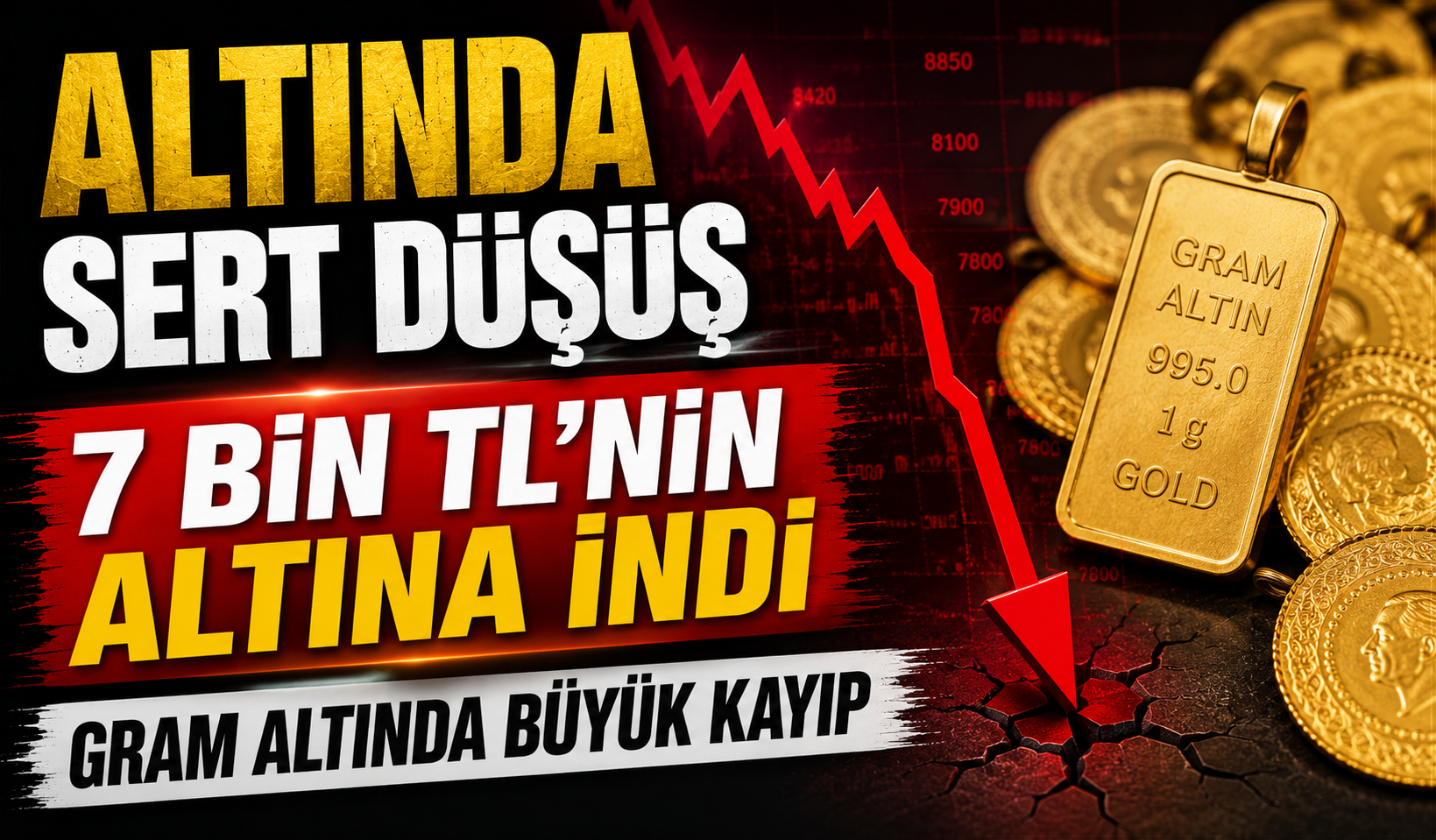 Altın yatırımcısına hafta sonu şoku: Gram altın 7 bin TL’nin altına indi