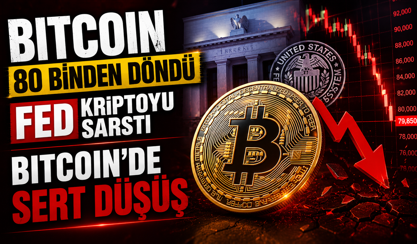 Bitcoin 80 bin dolardan döndü: Fed sonrası piyasada dengeler değişti