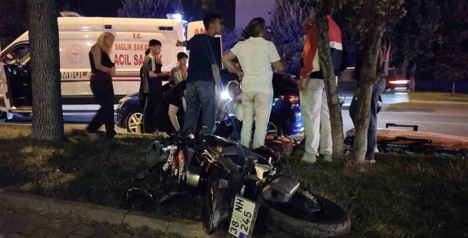 Kayseri'de otomobille motosiklet çarpıştı: 1 yaralı