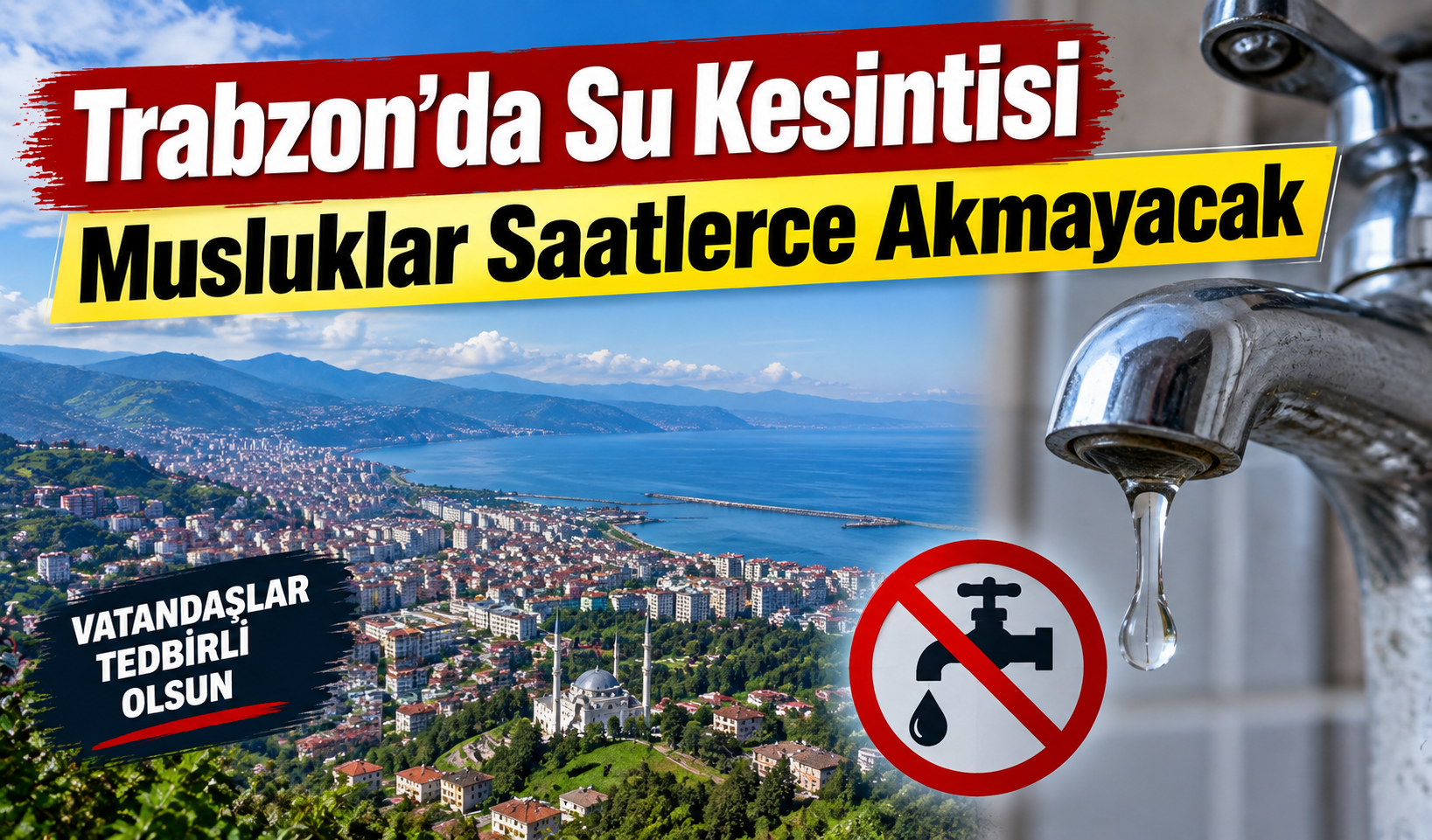 Trabzon Hayrat’ta su kesintisi: Çağlayan’da arıza çalışması