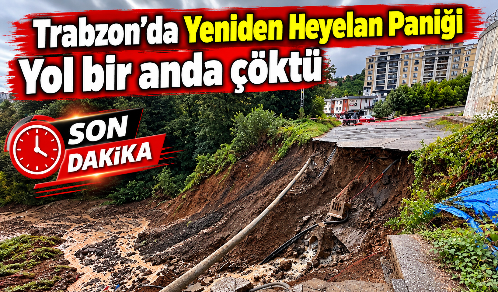 Trabzon’da heyelan aracı dereye sürükledi: 2 kişi yaralandı