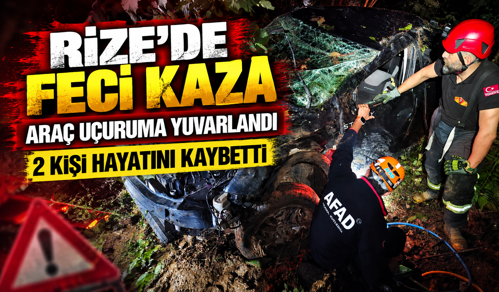 Rize’de Araç Uçuruma Yuvarlandı: 2 Kişi Hayatını Kaybetti