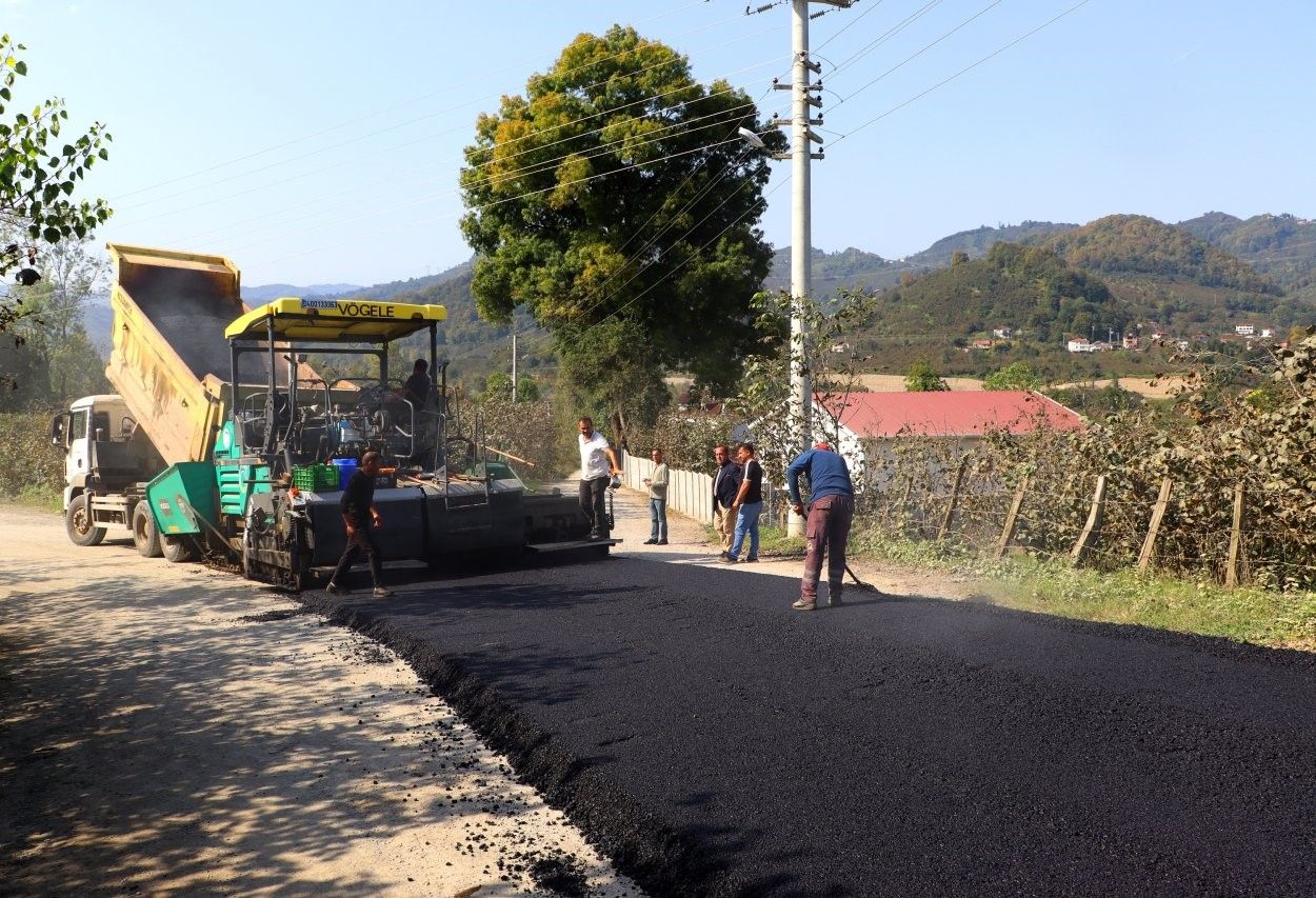 Ordu'da sıcak asfalt çalışmaları